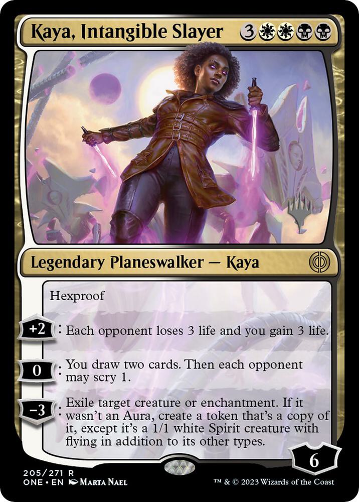 Kaya Intangible Slayer 205 (Promo Pack: Phyrexia: All Will Be One)  - Foil | Good Games Modbury