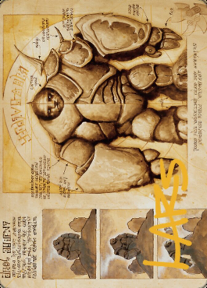 Precursor Golem Art Card (Gold-Stamped Signature) [The Brothers' War Art Series] | Good Games Modbury