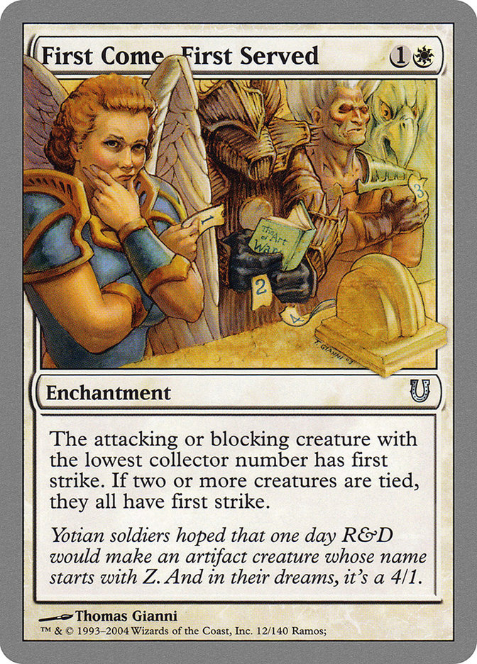 First Come, First Served 12/140 (Unhinged)  - Foil | Good Games Modbury