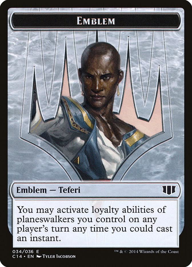 Emblem Teferi Temporal Archmage Zombie 011 Double Sided Token 34 // 11 (Commander 2014)  | Good Games Modbury