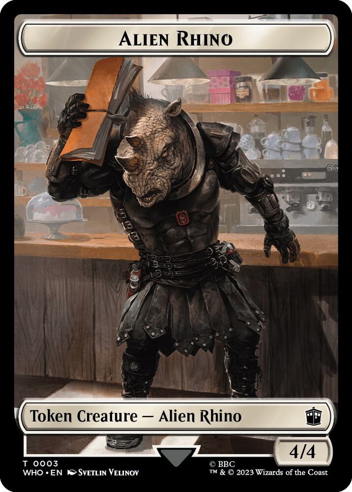 Alien Rhino Alien Salamander Double Sided Token 3 // 16 (Universes Beyond: Doctor Who)  - Foil | Good Games Modbury