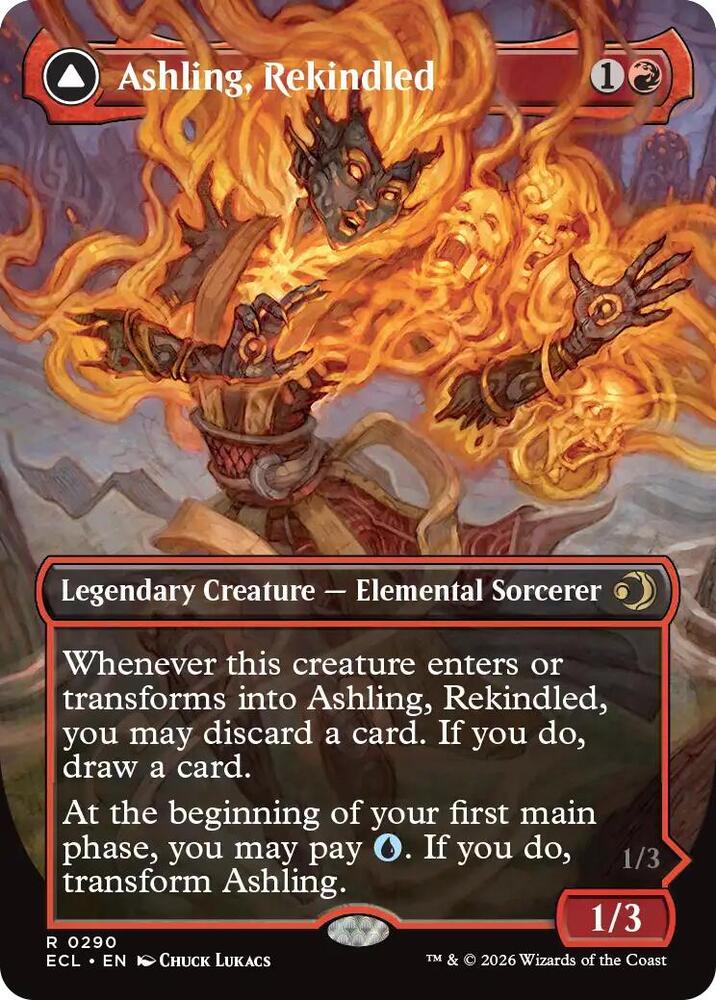 Ashling, Rekindled // Ashling, Rimebound 290/273 (Lorwyn Eclipsed)  - Borderless | Good Games Modbury