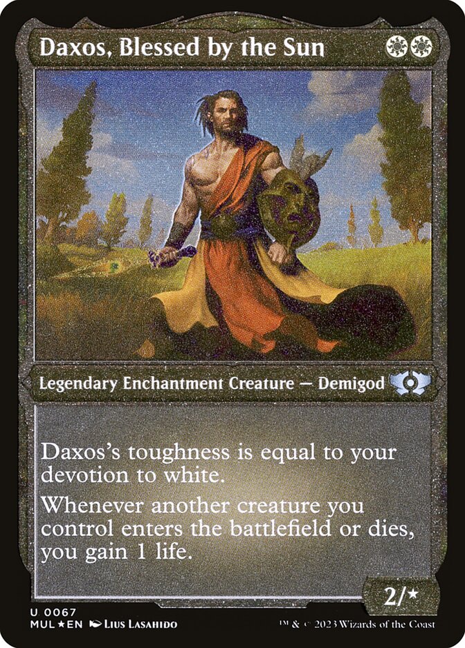 Daxos, Blessed by the Sun (Foil Etched) [Multiverse Legends] | Good Games Modbury