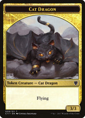 Gold // Cat Dragon Double-Sided Token [Commander 2017 Tokens] | Good Games Modbury