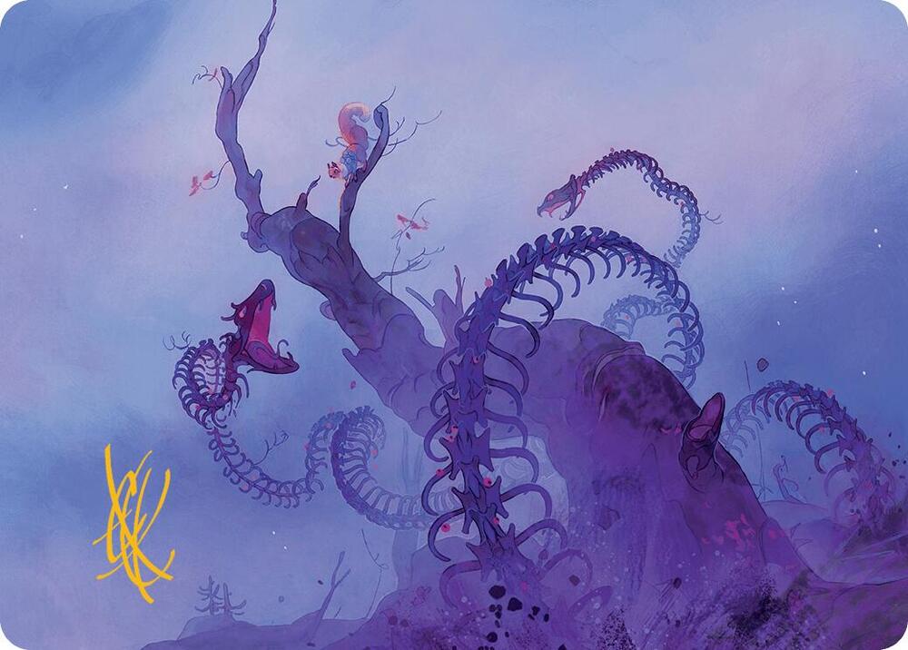 Coiling Rebirth Art Card Gold Stamped Signature 44 (Art Series: Bloomburrow)  | Good Games Modbury