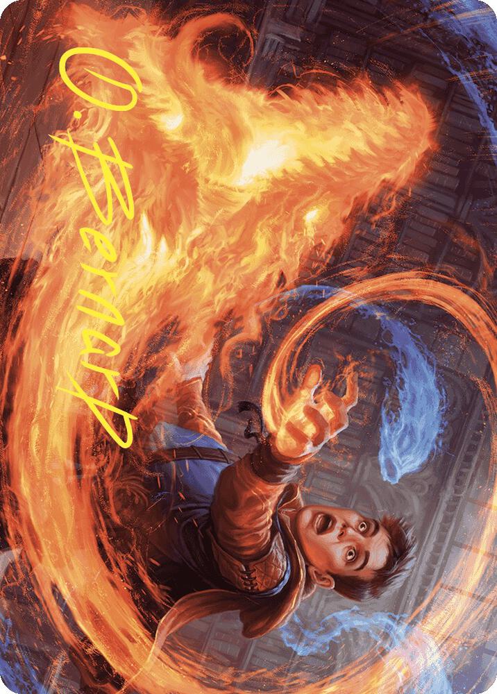 Frantic Firebolt Art Card Gold Stamped Signature 16 (Art Series: Wilds of Eldraine)  | Good Games Modbury