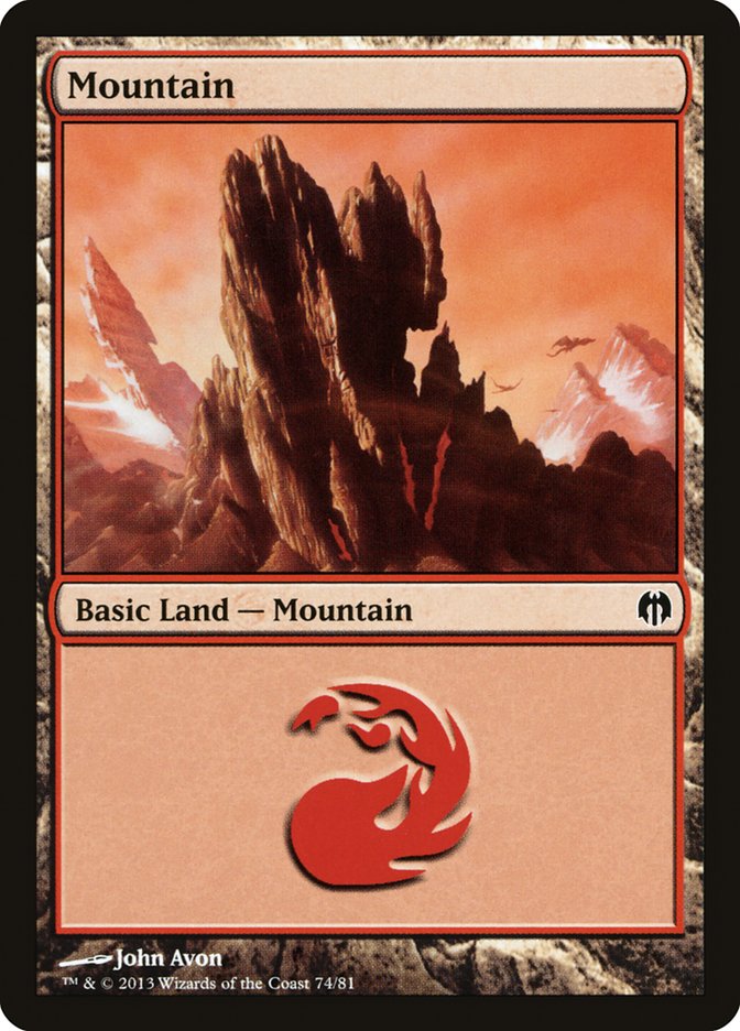 Mountain (74) [Duel Decks: Heroes vs. Monsters] | Good Games Modbury