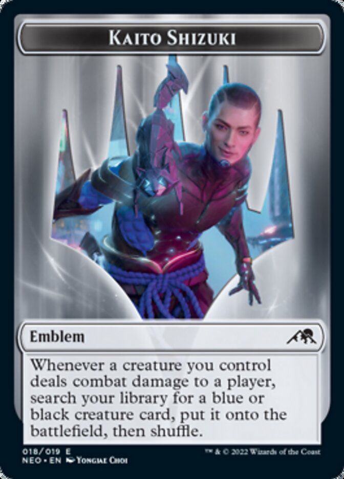 Samurai // Kaito Shizuki Emblem Double-Sided Token [Kamigawa: Neon Dynasty Tokens] | Good Games Modbury