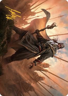 Hazezon Shaper of Sand Art Card Gold Stamped Signature 46 (Art Series: Dominaria United)  | Good Games Modbury