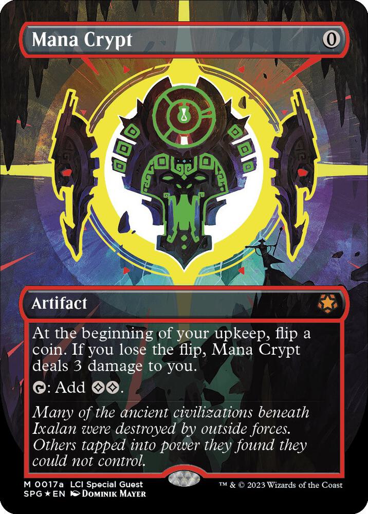 Mana Crypt (Three Colour) 17a/0 (Special Guests)  - Borderless Neon Ink Foil | Good Games Modbury