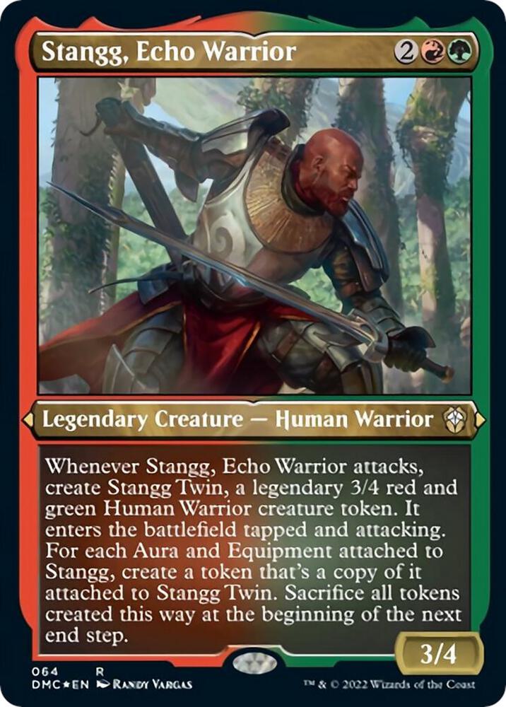 Stangg Echo Warrior Foil Etched 64 (Commander: Dominaria United)  - Foil | Good Games Modbury