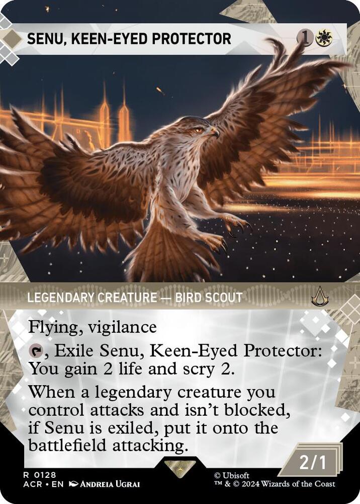 Senu, Keen-Eyed Protector 128 (Universes Beyond: Assassin's Creed)  - Showcase Foil | Good Games Modbury