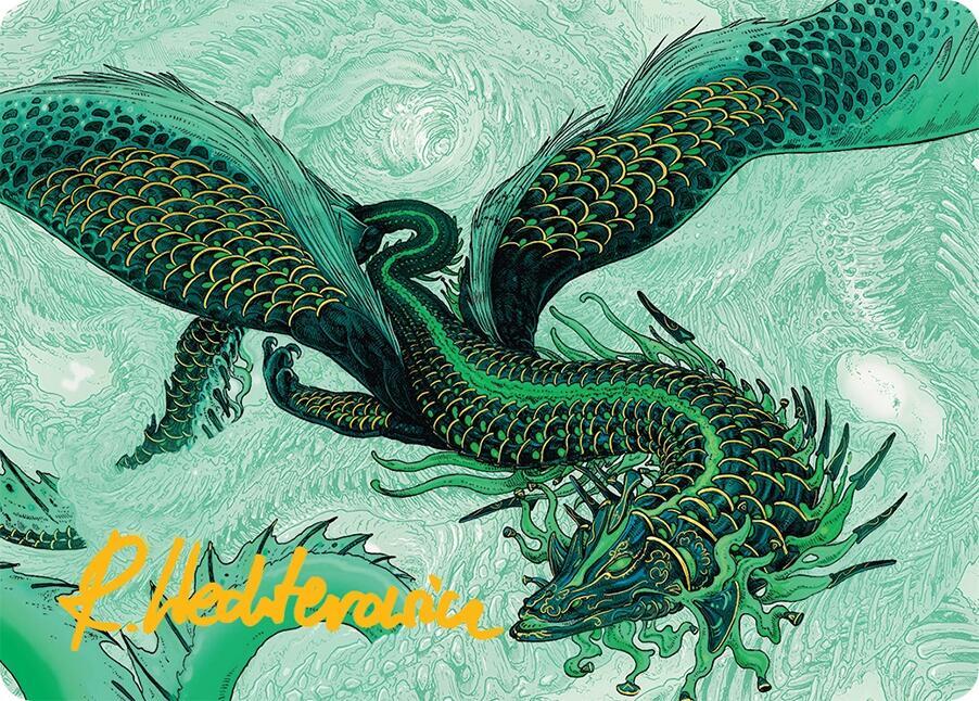Teval Arbiter of Virtue Art Card 38 54 Gold Stamped Signature 38 (Art Series: Tarkir: Dragonstorm)  | Good Games Modbury