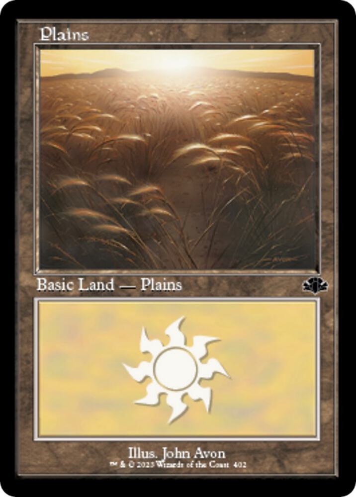 Plains 402 Retro Frame 402/261 (Dominaria Remastered)  - Foil | Good Games Modbury