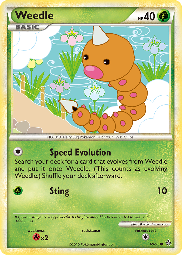 Weedle (69/95) [HeartGold & SoulSilver: Unleashed] | Good Games Modbury