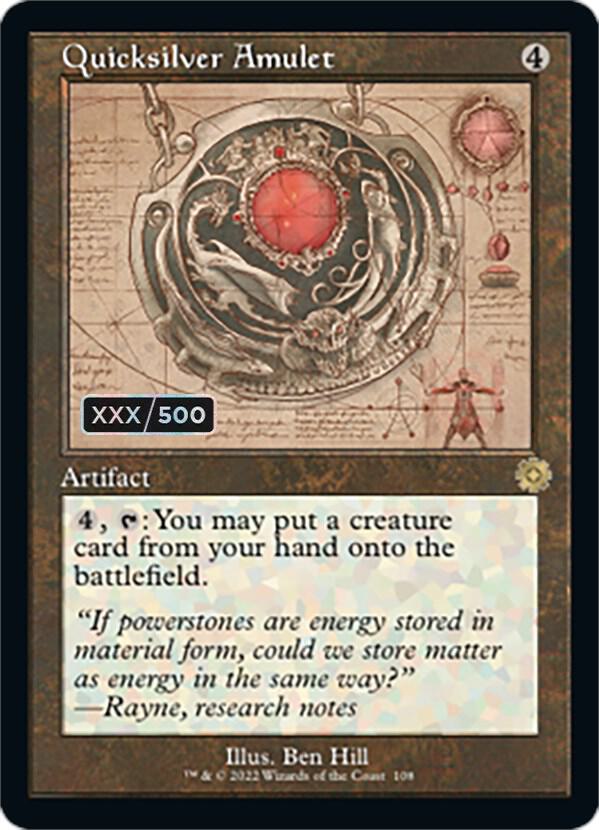 Quicksilver Amulet Schematic Serial Numbered 108z/63 (The Brothers' War: Retro Frame Artifacts)  - Foil | Good Games Modbury