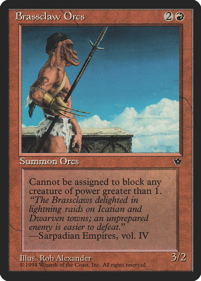 Brassclaw Orcs (Rob Alexander - Sarpadian Empires Flavor Text) [Fallen Empires] | Good Games Modbury