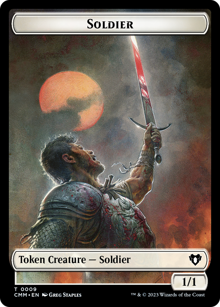 Soldier // Elephant Double-Sided Token [Commander Masters Tokens] | Good Games Modbury