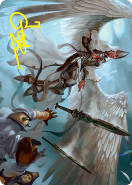 Angelic Quartermaster Art Card (Gold-Stamped Signature) [Innistrad: Crimson Vow Art Series] | Good Games Modbury