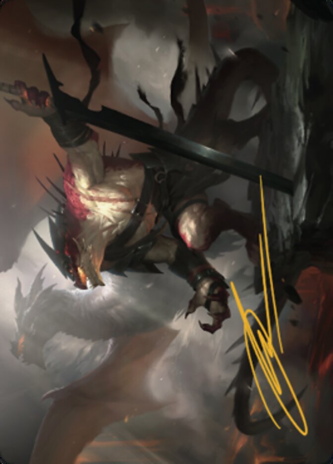 Rivaz of the Claw Art Card (Gold-Stamped Signature) [Dominaria United Art Series] | Good Games Modbury