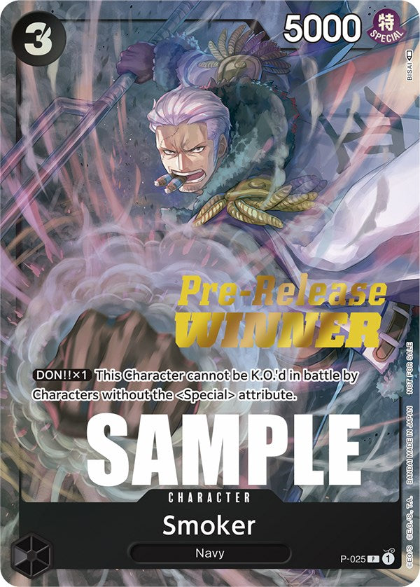 Smoker (Pre-Release) [Winner] [One Piece Promotion Cards] | Good Games Modbury