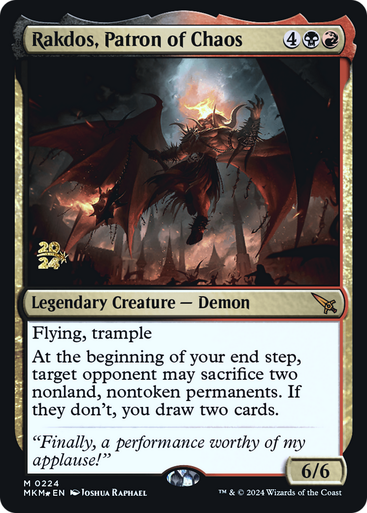 Rakdos, Patron of Chaos [Murders at Karlov Manor Prerelease Promos] | Good Games Modbury