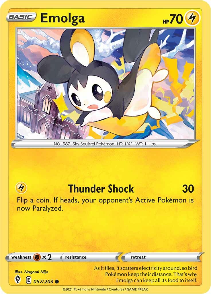 Emolga (057/203) [Sword & Shield: Evolving Skies] | Good Games Modbury