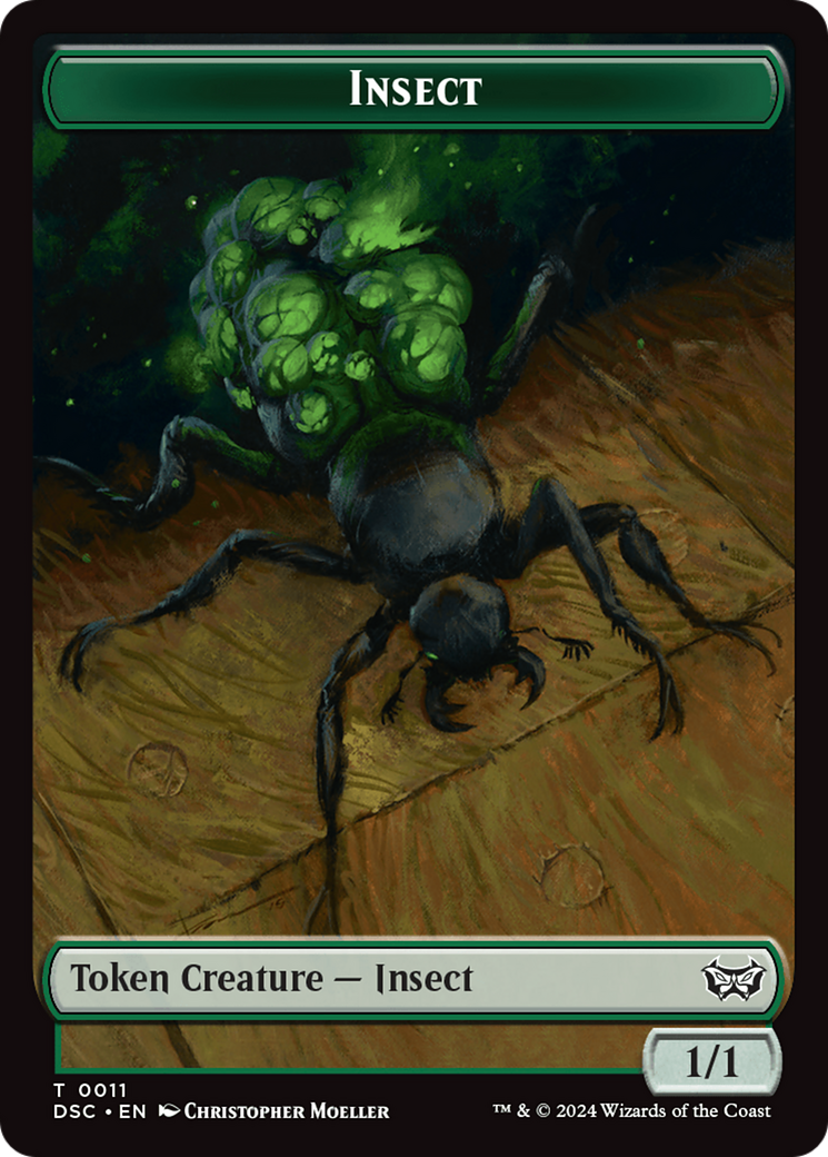Insect (0011) // Ooze (0014) Double-Sided Token [Duskmourn: House of Horror Commander Tokens] | Good Games Modbury