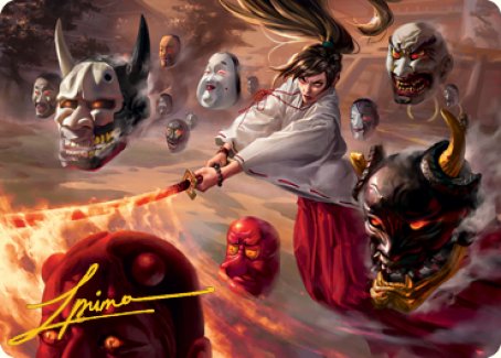 Unquenchable Fury Art Card (Gold-Stamped Signature) [Kamigawa: Neon Dynasty Art Series] | Good Games Modbury