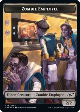 Zombie Employee Treasure 013 Double sided Token  (Unfinity)  - Foil | Good Games Modbury