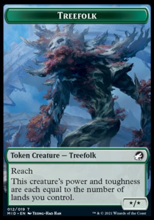 Clue // Treefolk Double-Sided Token [Innistrad: Midnight Hunt Tokens] | Good Games Modbury