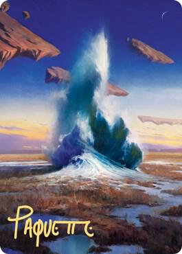 Flooded Strand Art Card Gold Stamped Signature 29 (Art Series: Zendikar Rising)  | Good Games Modbury