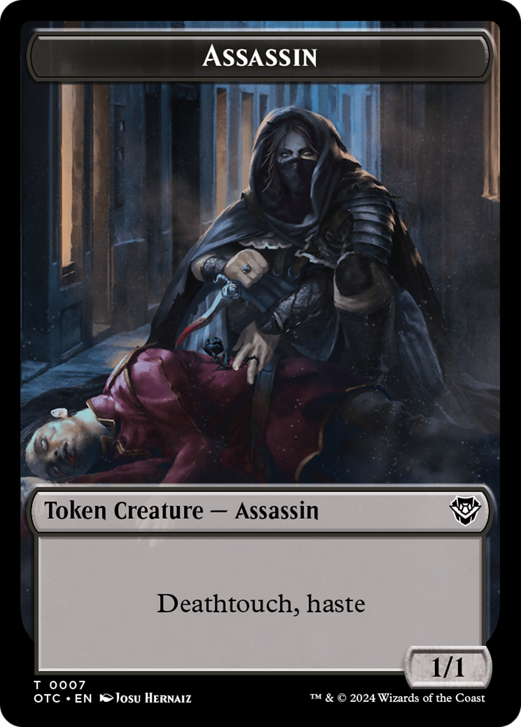 Assassin // Food Double-Sided Token [Outlaws of Thunder Junction Commander Tokens] | Good Games Modbury