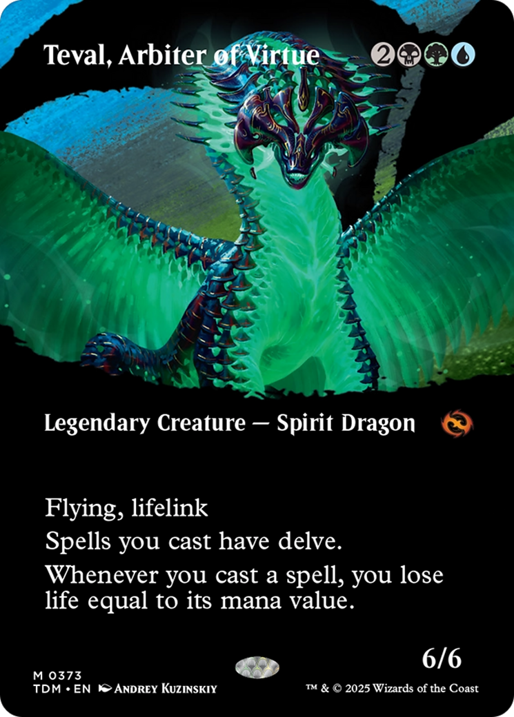 Teval, Arbiter of Virtue (Borderless) [Tarkir: Dragonstorm] | Good Games Modbury