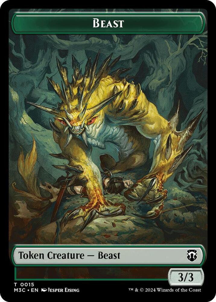 Beast 0015 Insect 0025 Double Sided Token 15 // 25 (Commander: Modern Horizons 3)  - Ripple Foil | Good Games Modbury