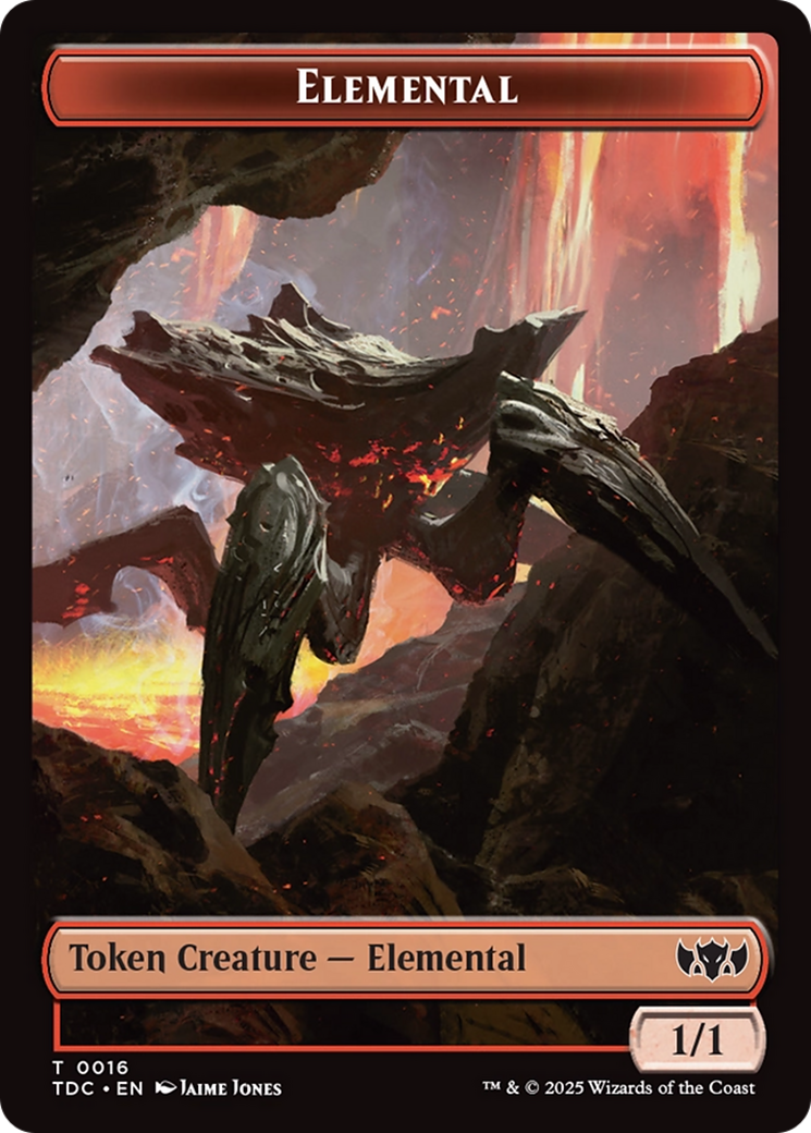 Elemental (0016) // Gold Double-Sided Token [Tarkir: Dragonstorm Commander Tokens] | Good Games Modbury