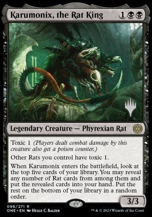 Karumonix, the Rat King (Promo Pack) [Phyrexia: All Will Be One Promos] | Good Games Modbury