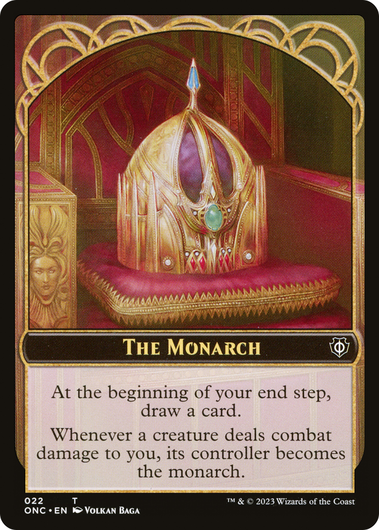 The Monarch // Golem Double-Sided Token [Phyrexia: All Will Be One Commander Tokens] | Good Games Modbury