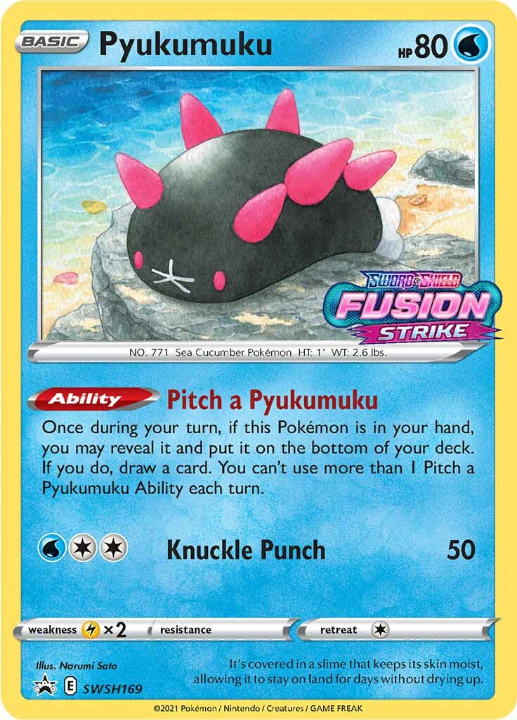 Pyukumuku (SWSH169) (Prerelease Promo) [Sword & Shield: Black Star Promos] | Good Games Modbury