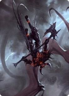 Burning Rune Demon Art Card 20 (Art Series: Kaldheim)  | Good Games Modbury