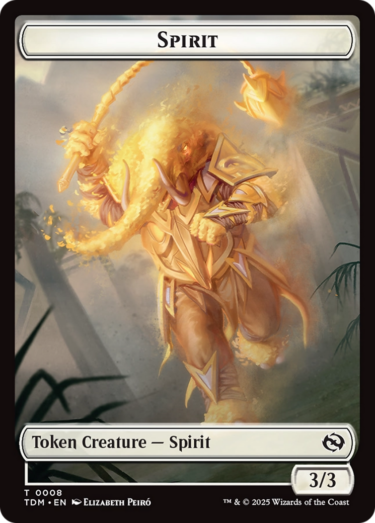 Spirit (0008) // Spirit (0009) Double-Sided Token [Tarkir: Dragonstorm Tokens] | Good Games Modbury