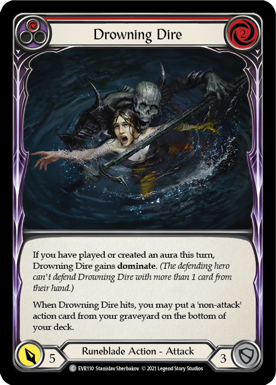 Drowning Dire (Red) [EVR110] (Everfest)  1st Edition Rainbow Foil | Good Games Modbury