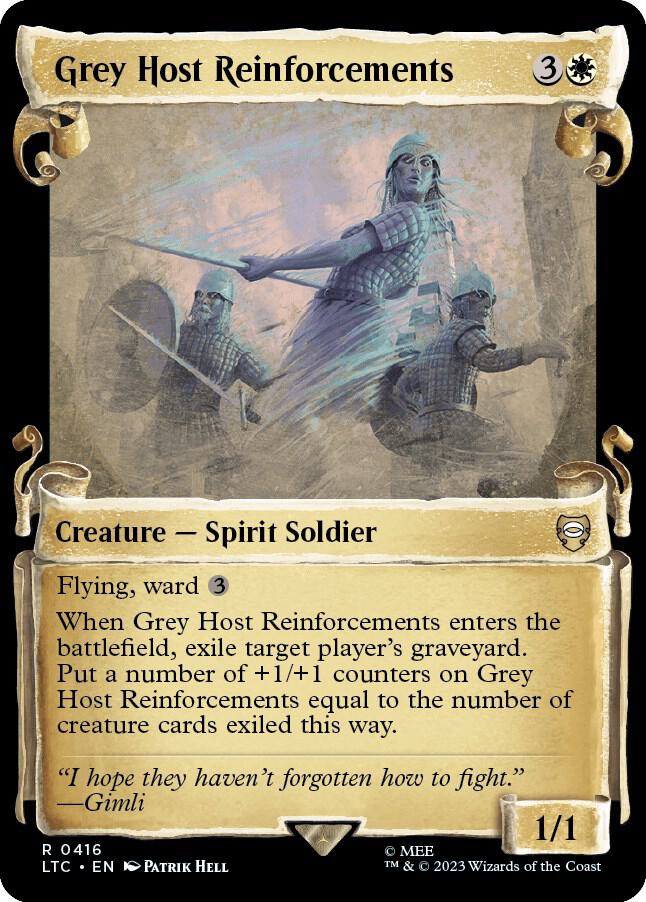Grey Host Reinforcements Showcase Scrolls 416 (Commander: The Lord of the Rings: Tales of Middle-earth)  - Showcase Scroll Foil | Good Games Modbury