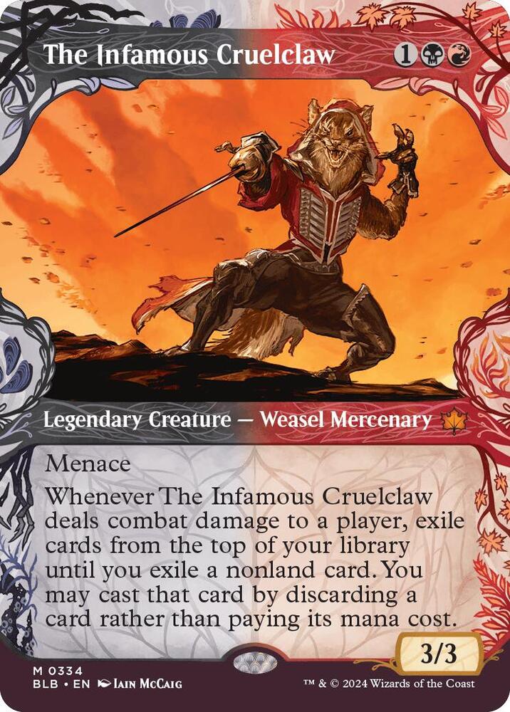The Infamous Cruelclaw 334 (Bloomburrow)  - Showcase Foil | Good Games Modbury