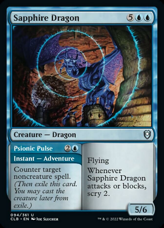 Sapphire Dragon // Psionic Pulse [Commander Legends: Battle for Baldur's Gate] | Good Games Modbury