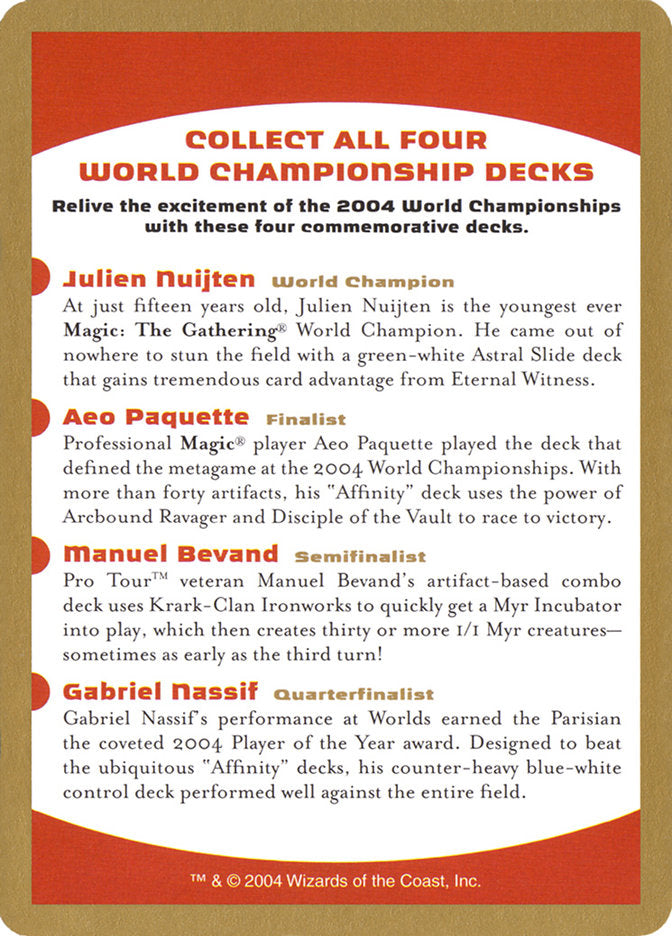 2004 World Championships Ad [World Championship Decks 2004] | Good Games Modbury
