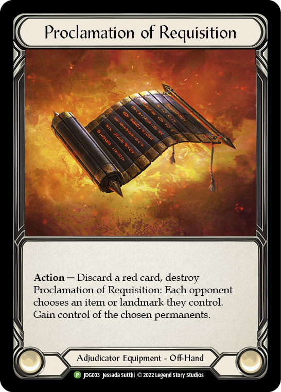 Proclamation of Requisition [JDG003] (Promo)  Cold Foil | Good Games Modbury