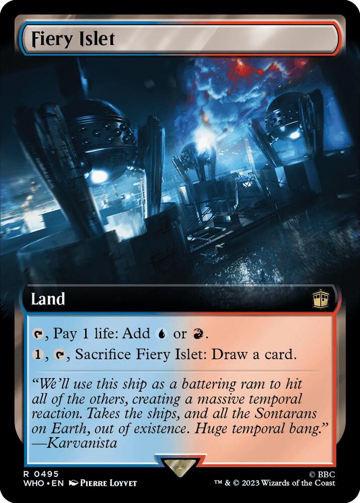 Fiery Islet 495/331 (Universes Beyond: Doctor Who)  - Extended Art Foil | Good Games Modbury