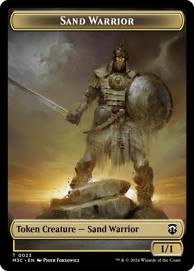 Marit Lage (Ripple Foil) // Sand Warrior Double-Sided Token [Modern Horizons 3 Commander Tokens] | Good Games Modbury