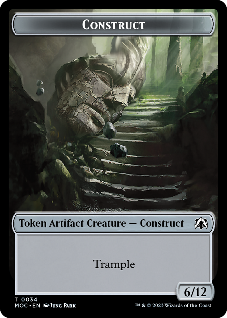 Phyrexian Golem // Construct Double-Sided Token [March of the Machine Commander Tokens] | Good Games Modbury